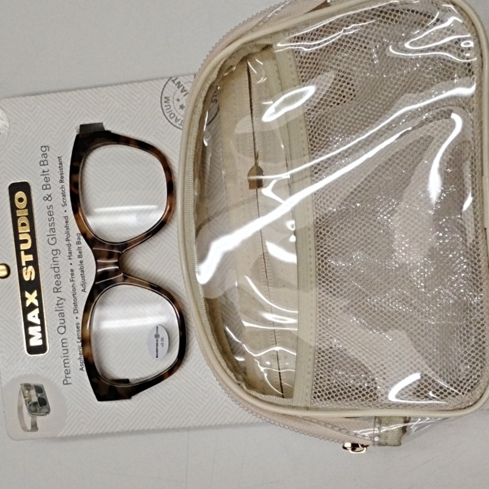 Max studio premium reading glasses and belt pack